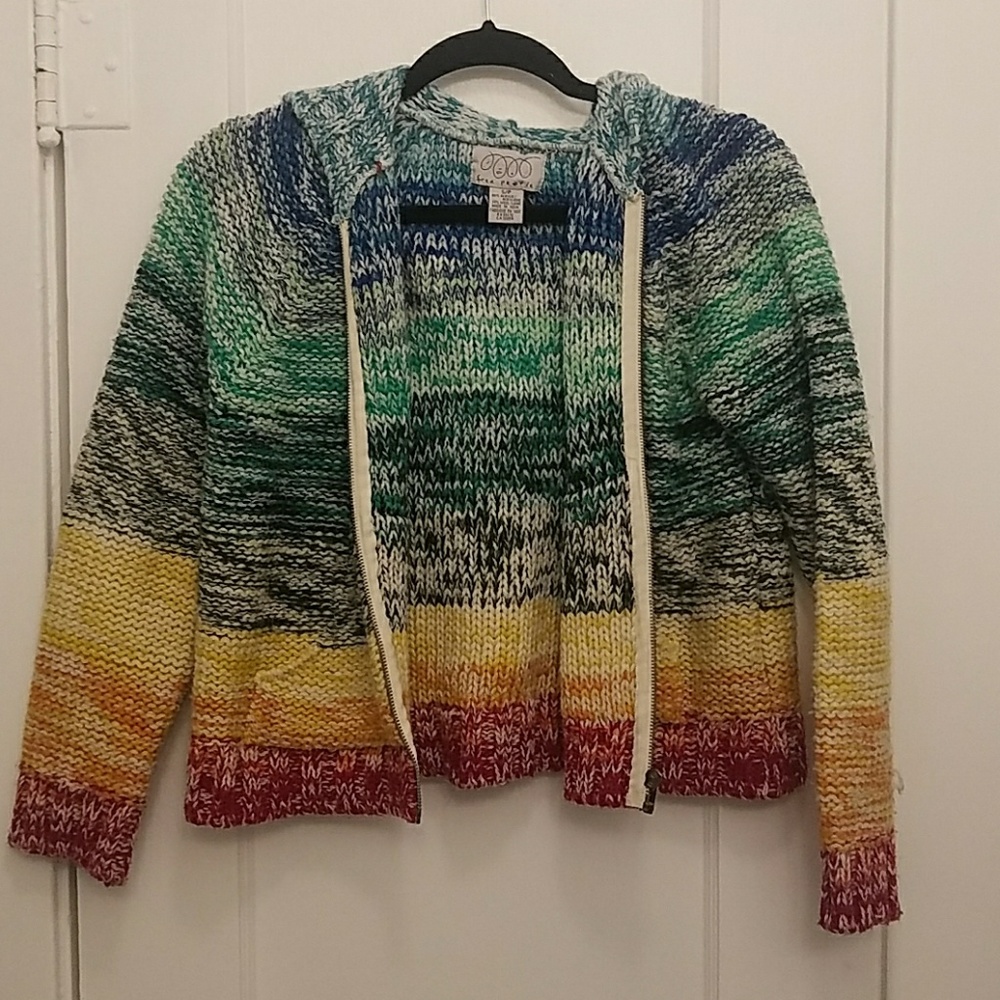 Free People rainbow sweater sweatshirt